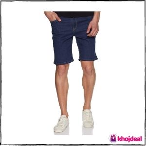 Amazon Brand - Inkast Denim Co. Men's Slim Fit Cotton Shorts (Dark Blue)