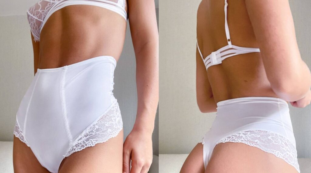 Thong style and high rise for use with delicate fabrics